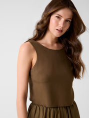 Zoe Leaf Knot Crop Top Hazel