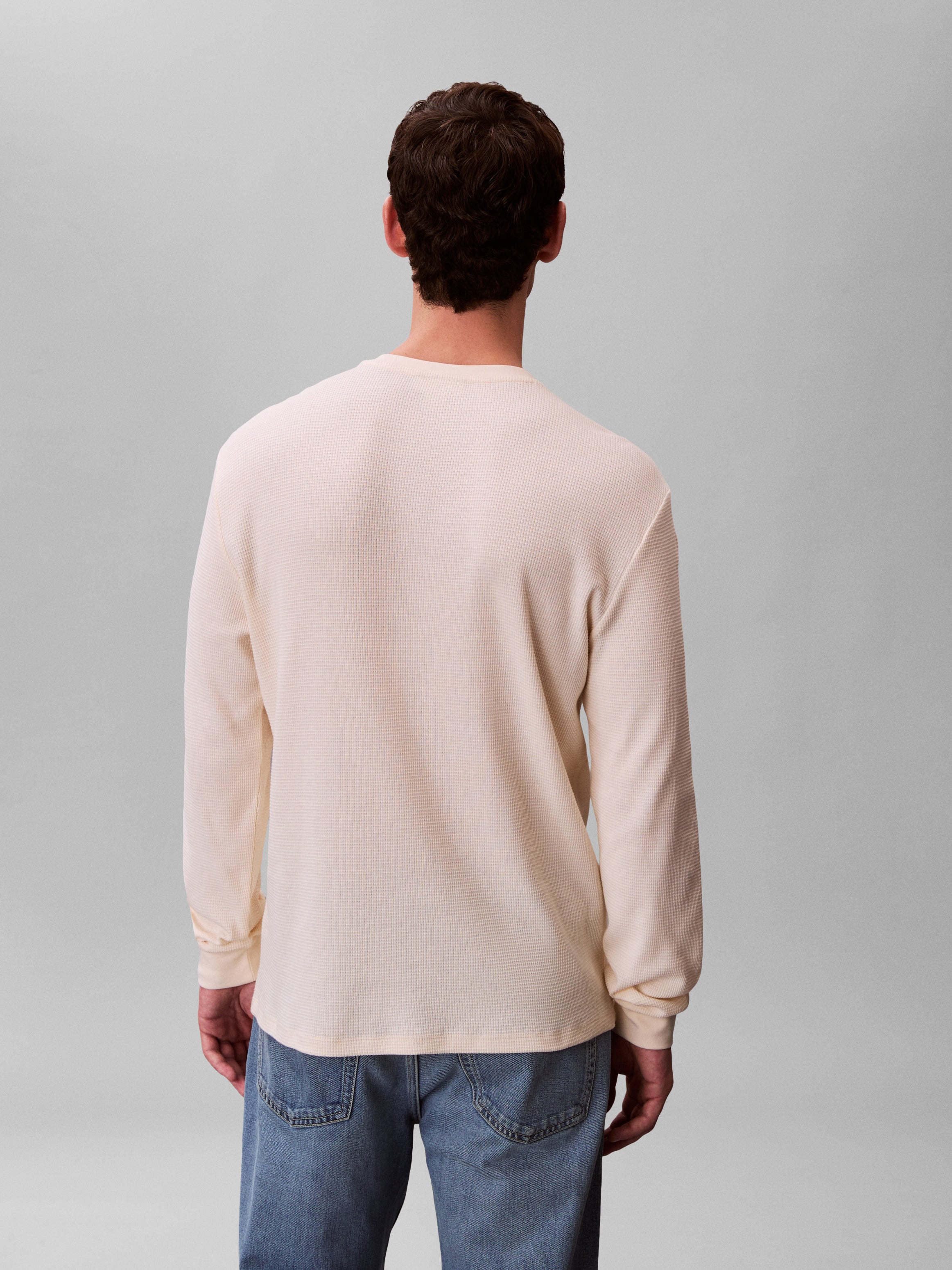Ls Waffle Badge Crew Calico