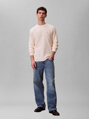 Ls Waffle Badge Crew Calico
