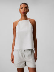 Linen Sl Fashion Top Pale