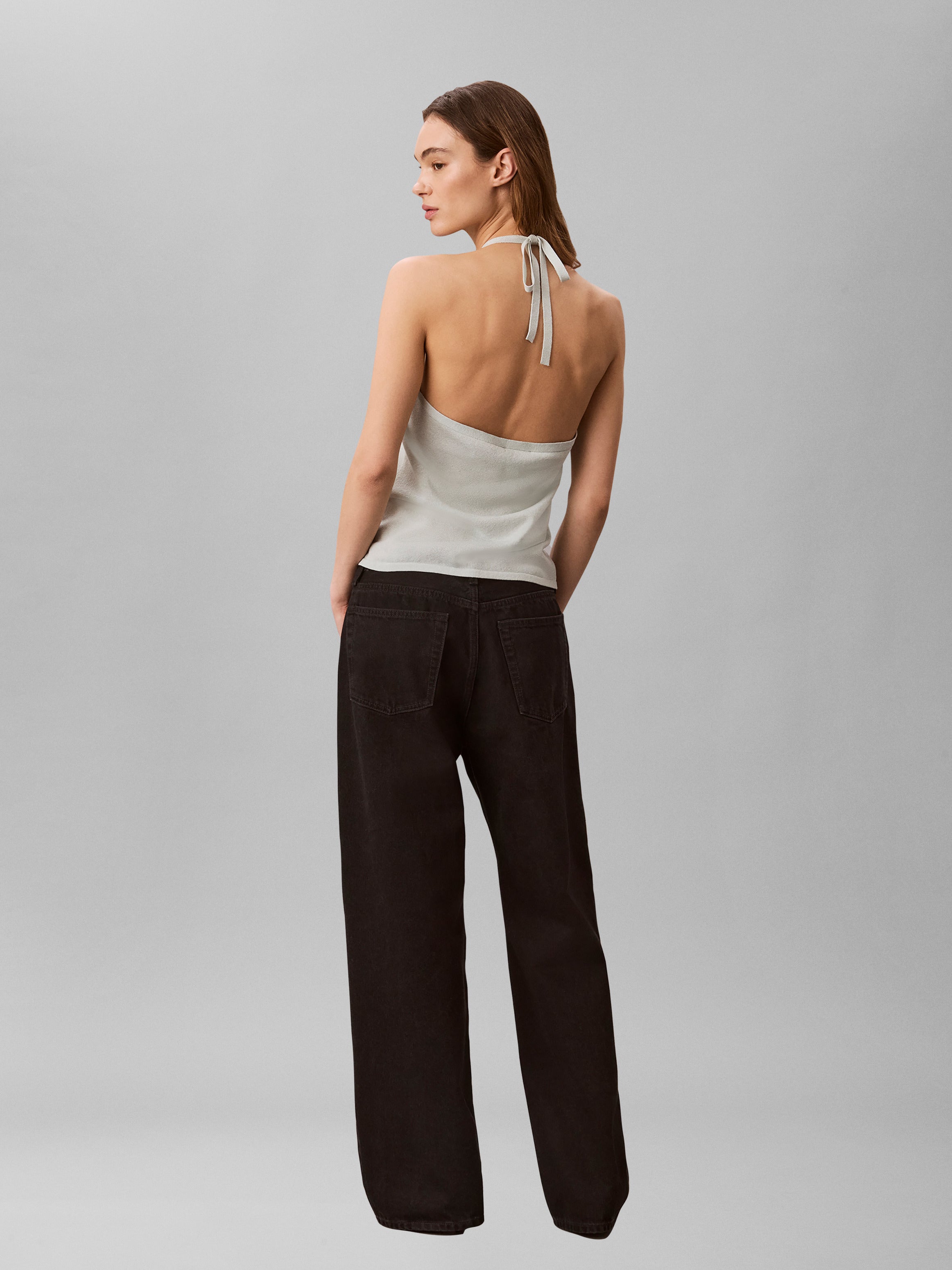 Linen Blend Halter T Pale