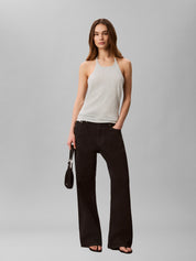Linen Blend Halter T Pale