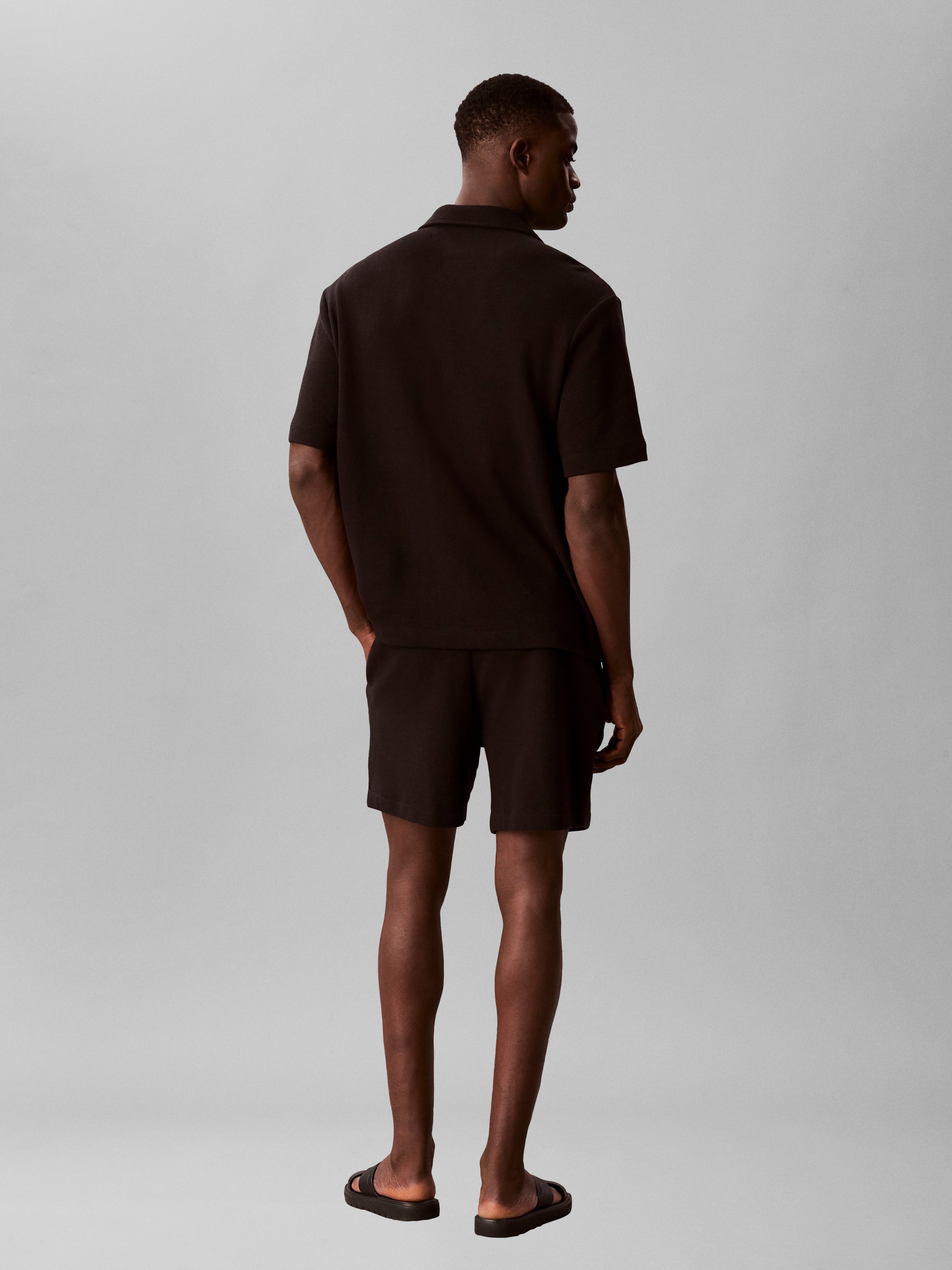 Hd Cotton Waffle Sho Black