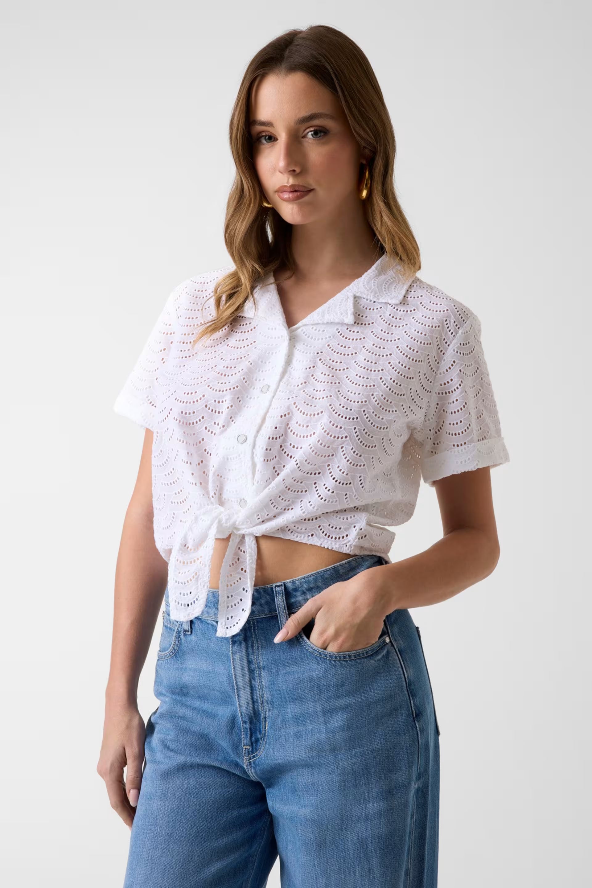 Ss Sharon Eyelets Shirt Pure