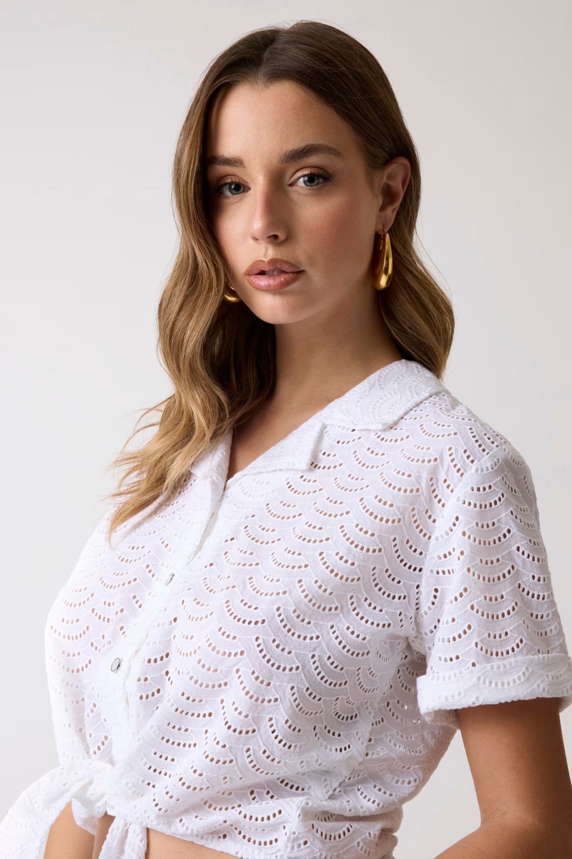 Ss Sharon Eyelets Shirt Pure