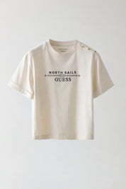 GUESS x NORTH SAIL Logo Tee Cream White