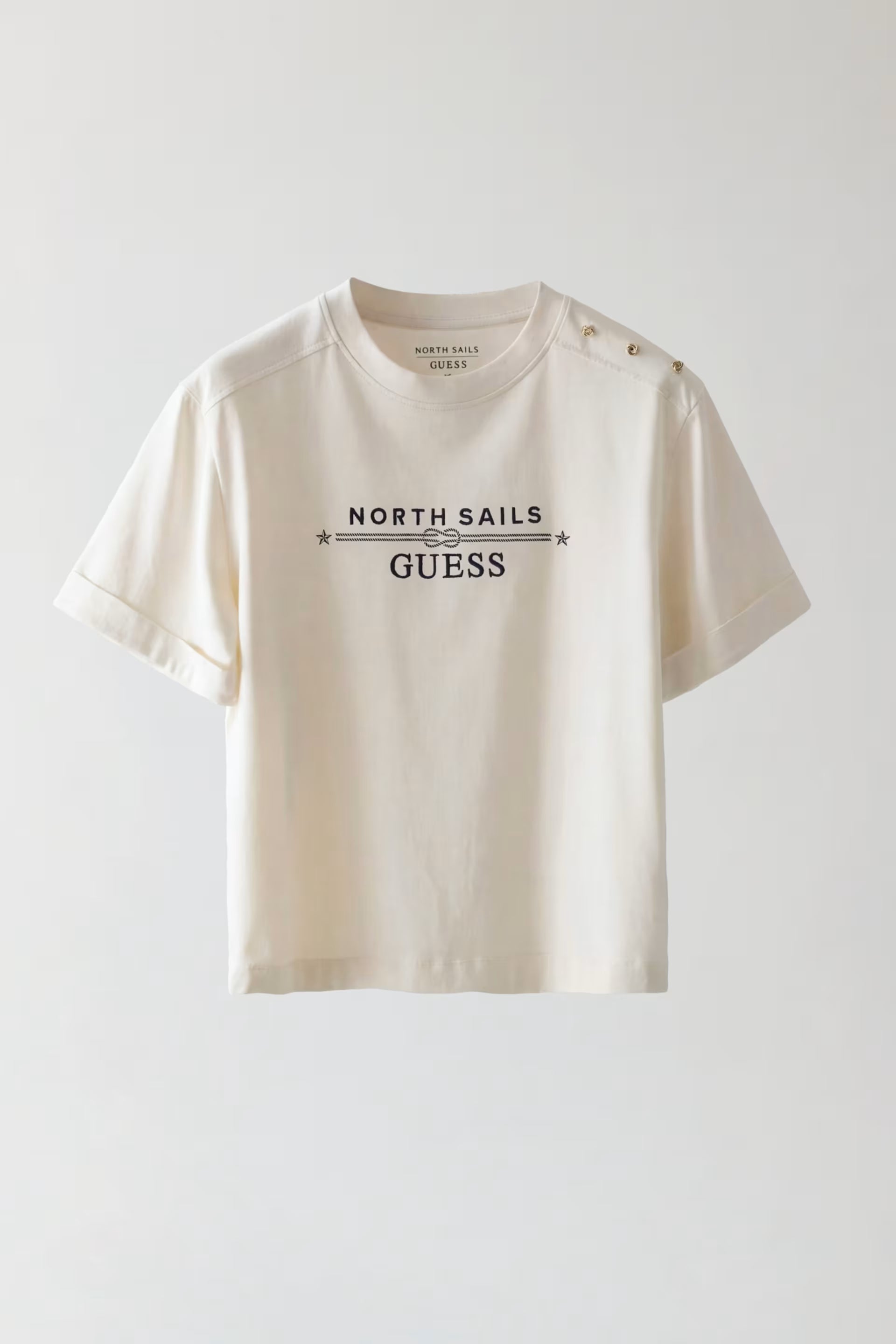 GUESS x NORTH SAIL Logo Tee Cream White