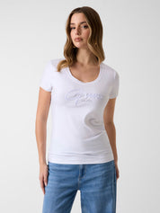 Ss Cn Guess Script Tee Pure