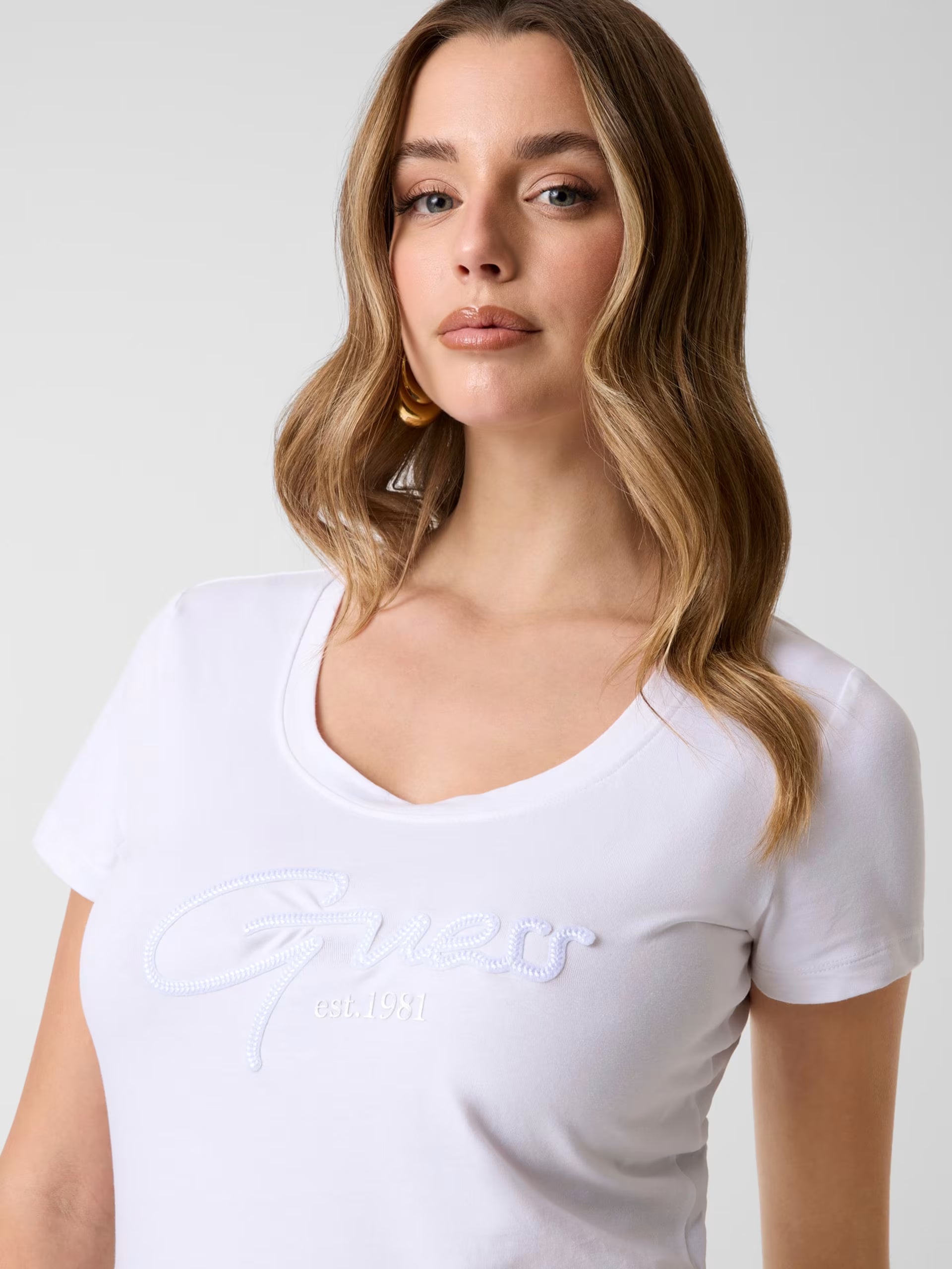 Ss Cn Guess Script Tee Pure