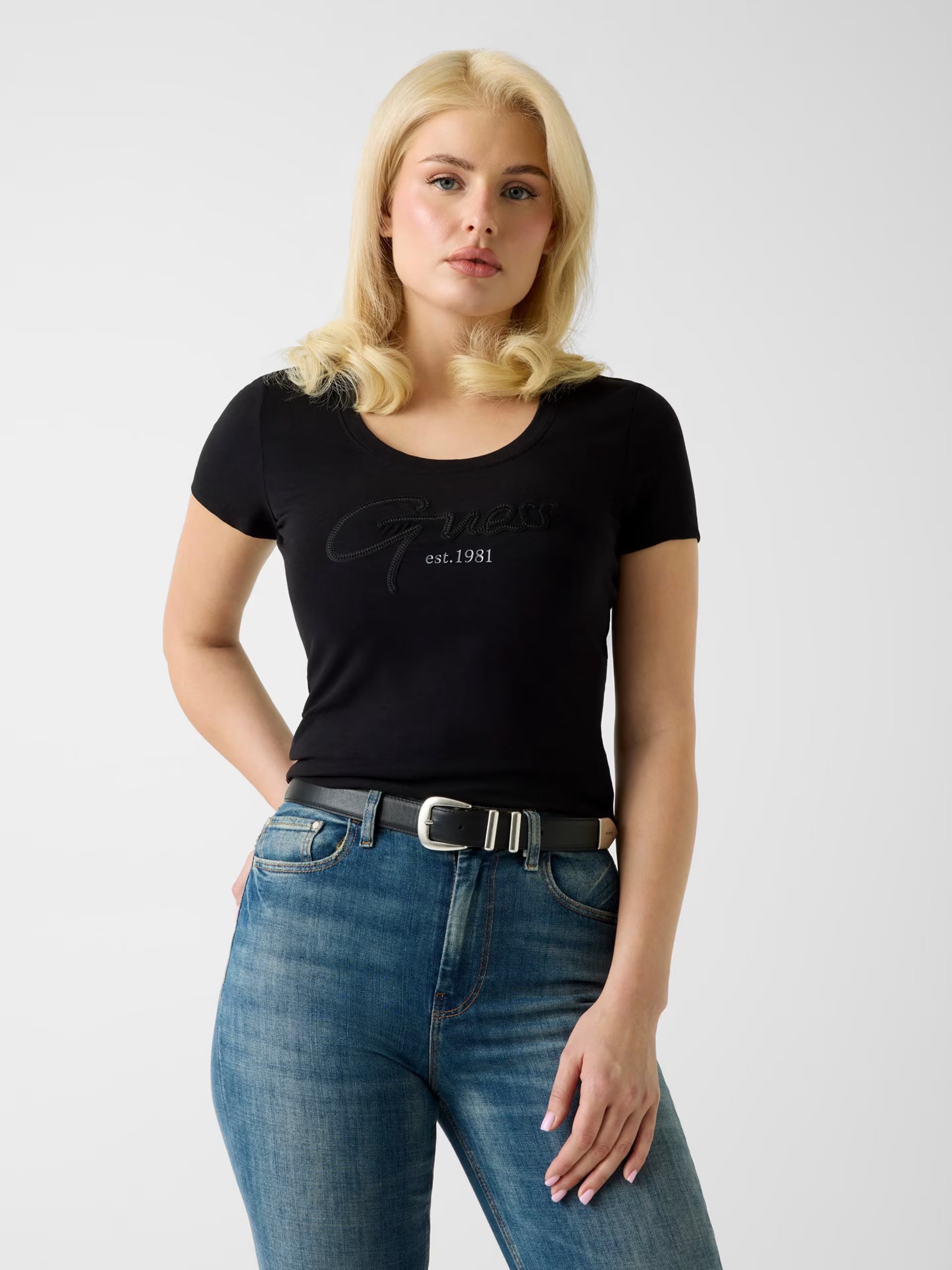 Ss Cn Guess Script Tee Jet
