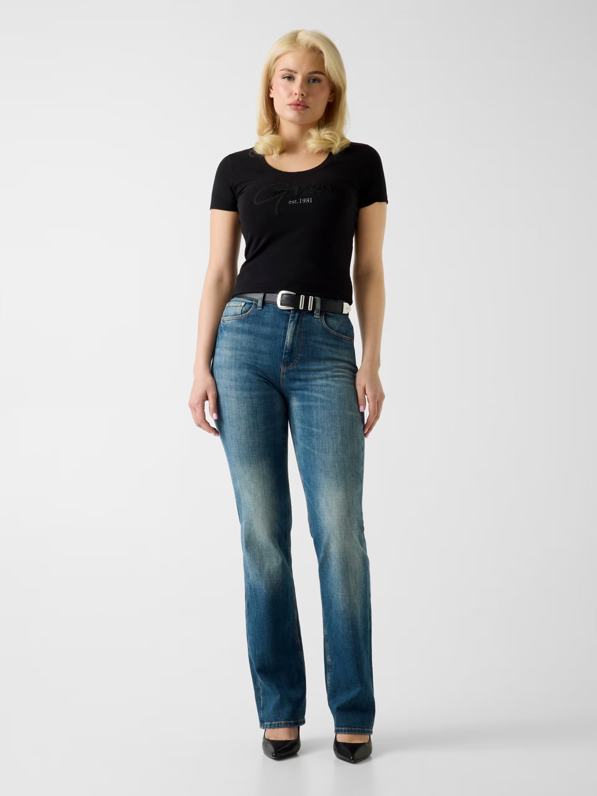 Ss Cn Guess Script Tee Jet