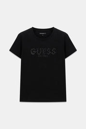 Ss Cn Guess Studs Script Tee