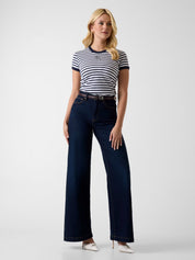 Ss Cn Striped Mini 4g Logo Tee