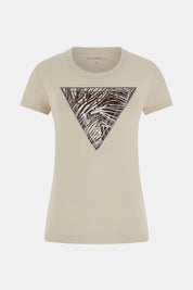 Ss Cn Zebra Triangle Tee Pearl