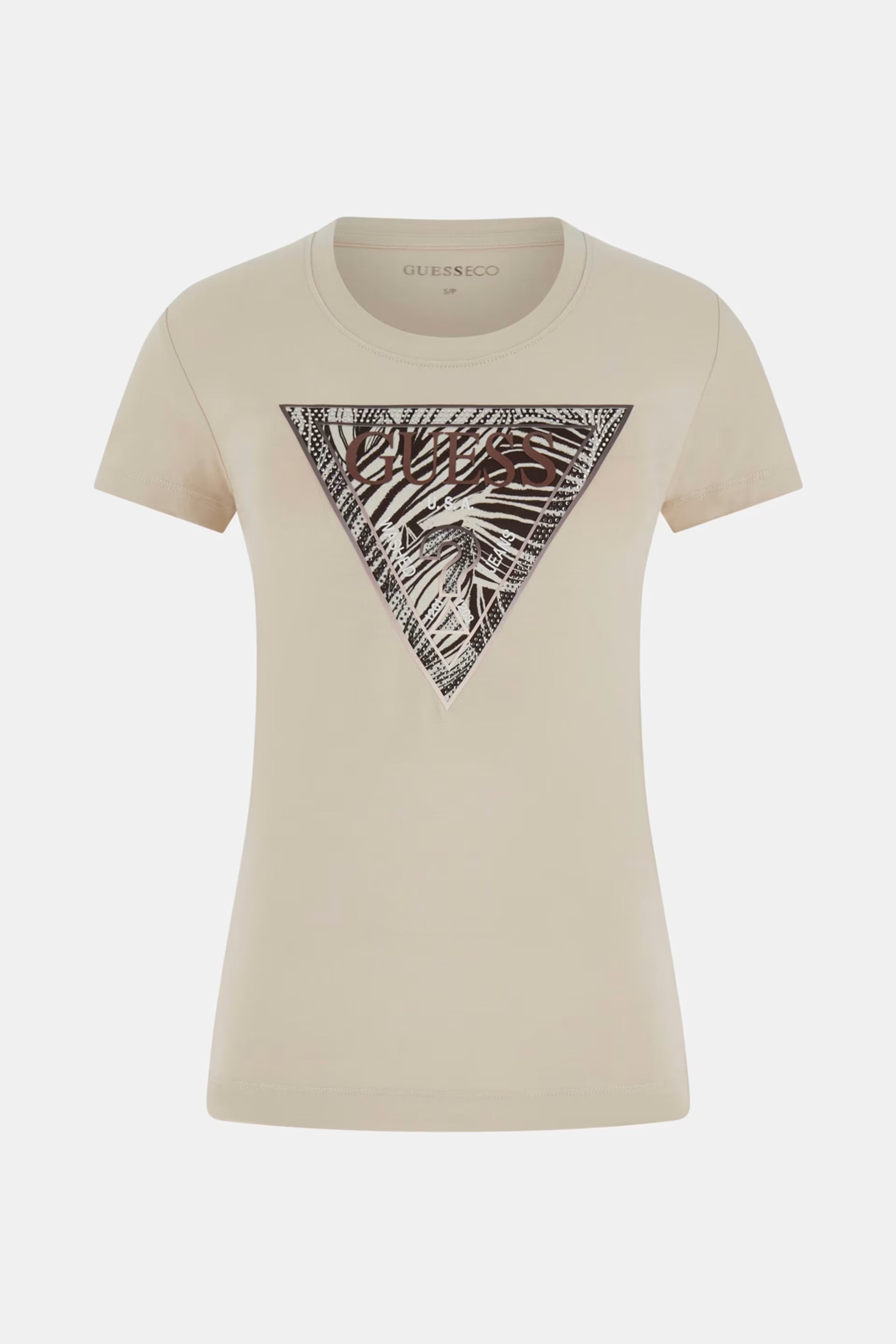Ss Cn Zebra Triangle Tee Pearl