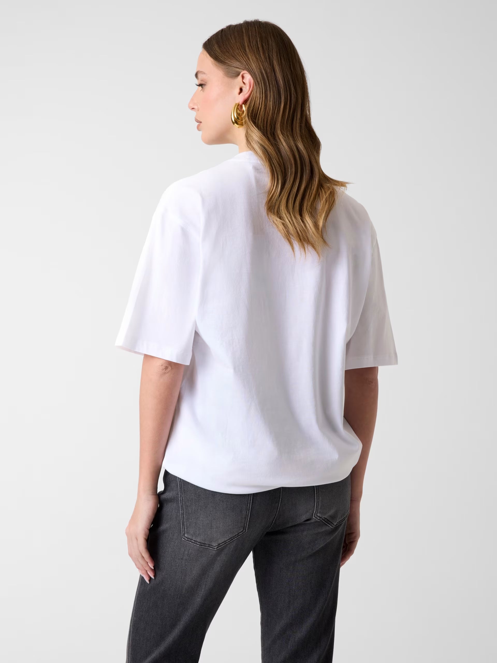 Ss Cn Maxi G Studs Tee Pure