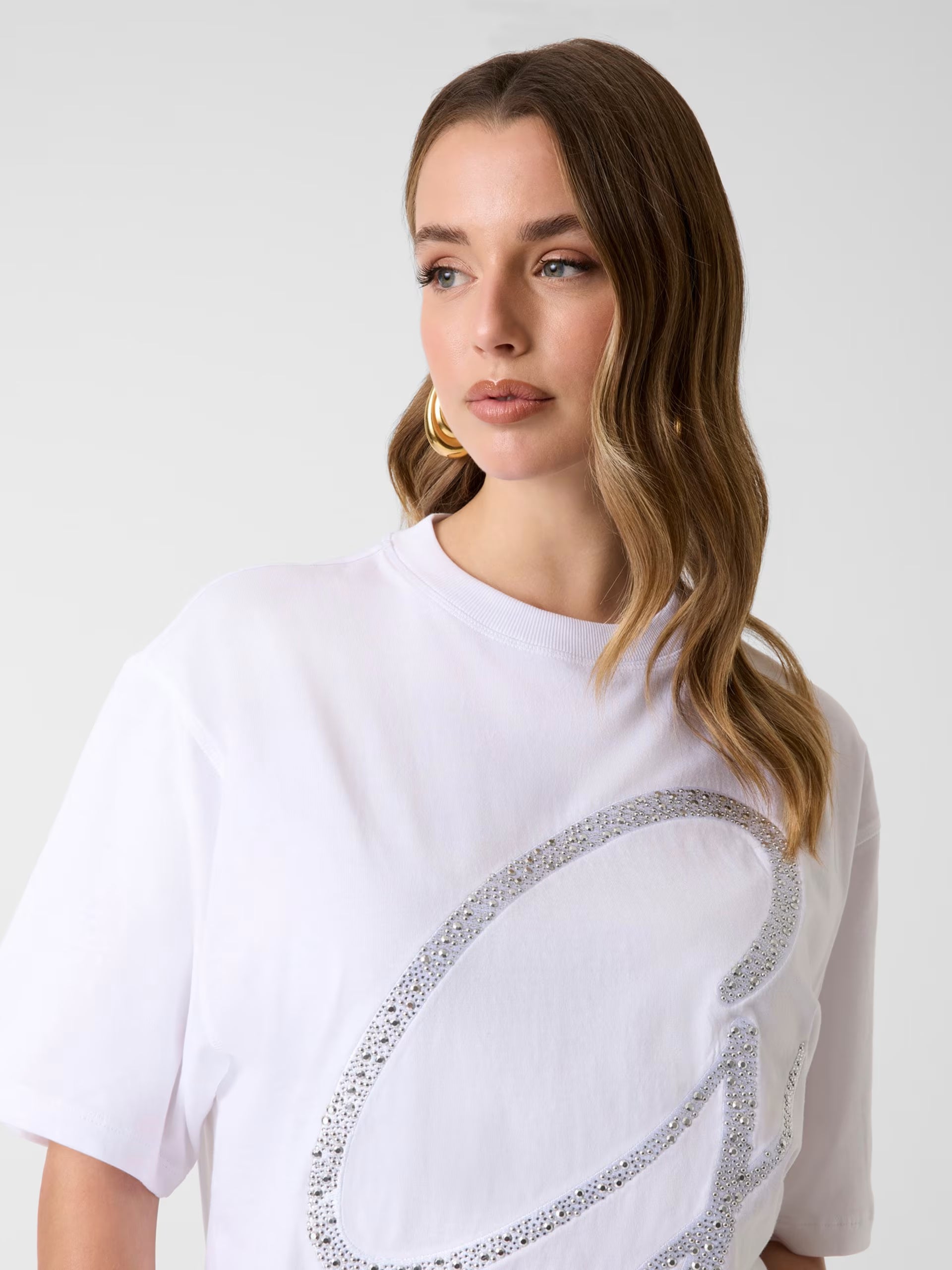 Ss Cn Maxi G Studs Tee Pure