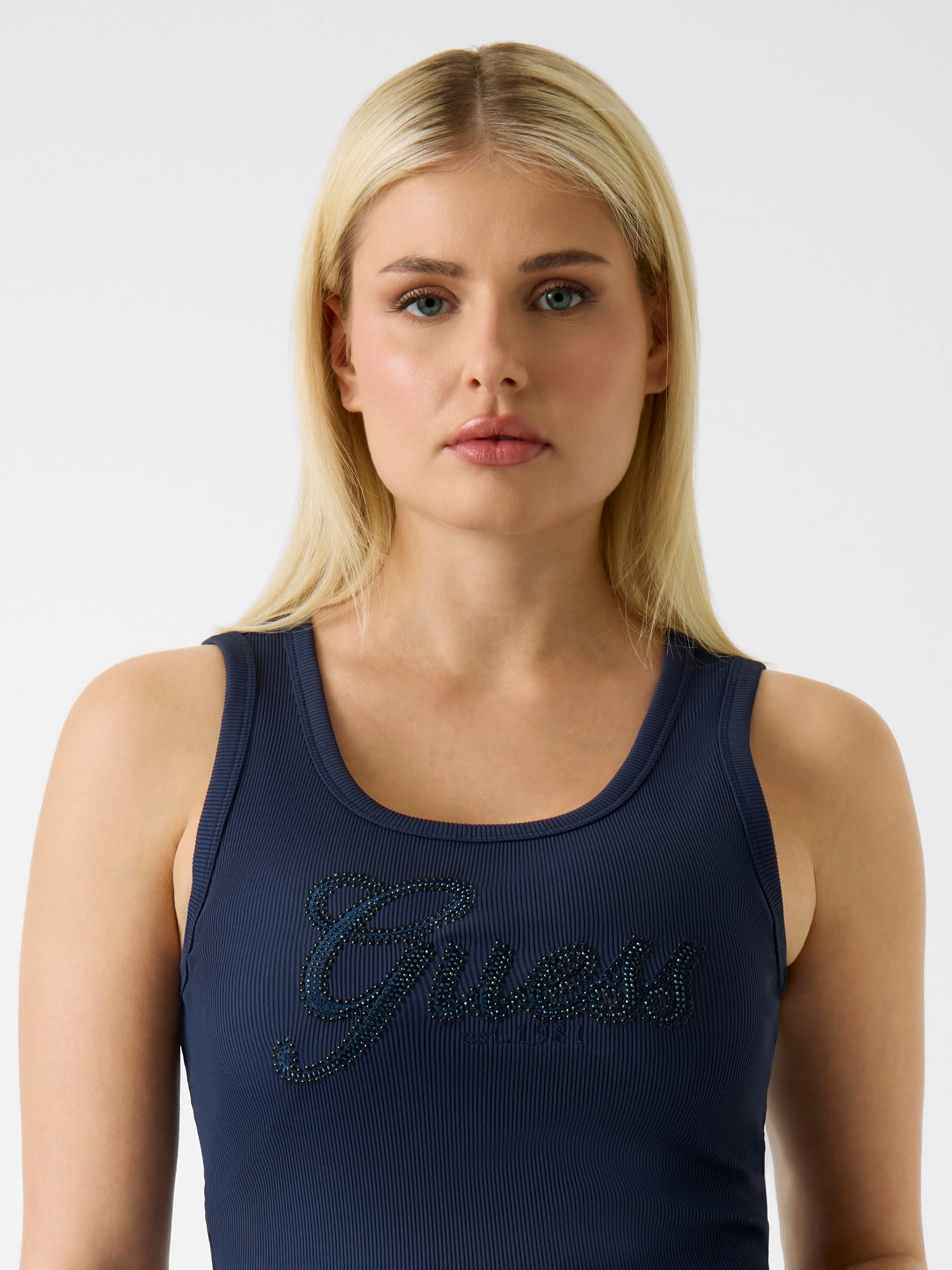 Logo Script Tank Top Jet Black