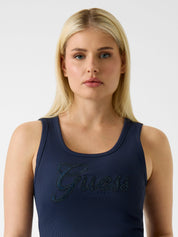 Logo Script Tank Top Jet Black